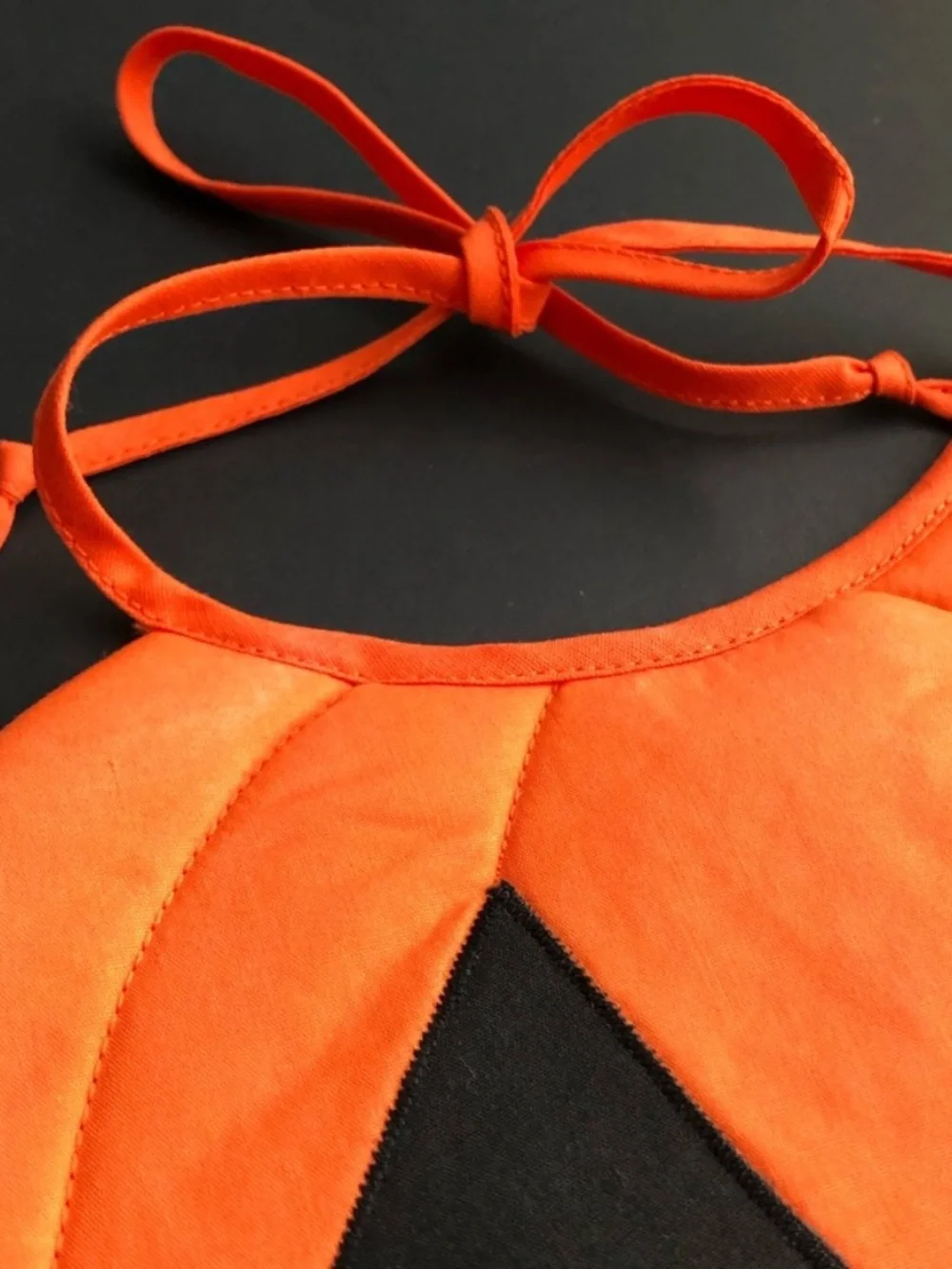 Handmade Pumpkin Jack-O’-Lantern Baby Bib Halloween Infant Bib